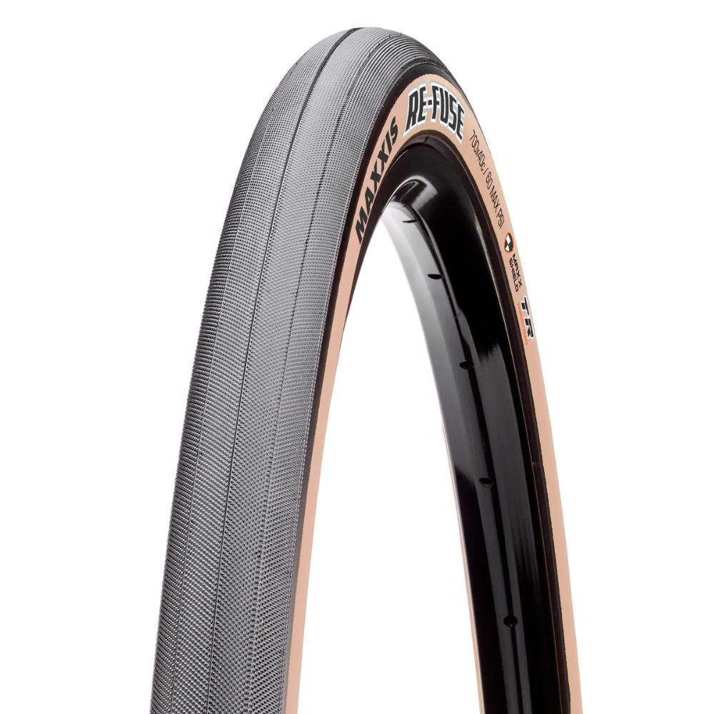 Llanta Maxxis Re-Fuse 700X32C TR MAXSHIELD TAN WALL