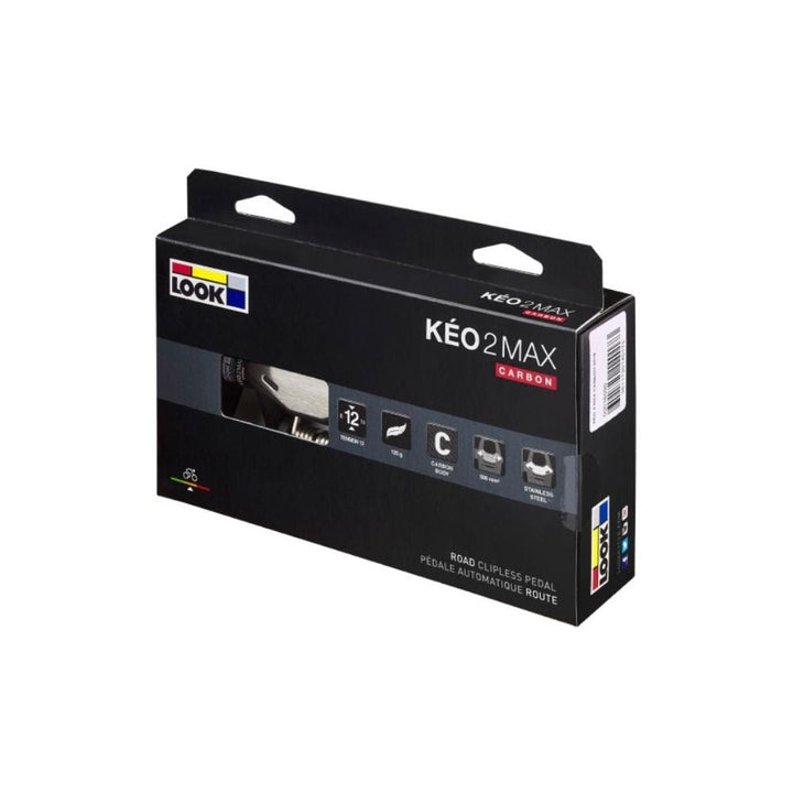 Pedales LOOK Ruta KEO 2 MAX CARBON Contacto Carbón/CrMo Negro + Placas