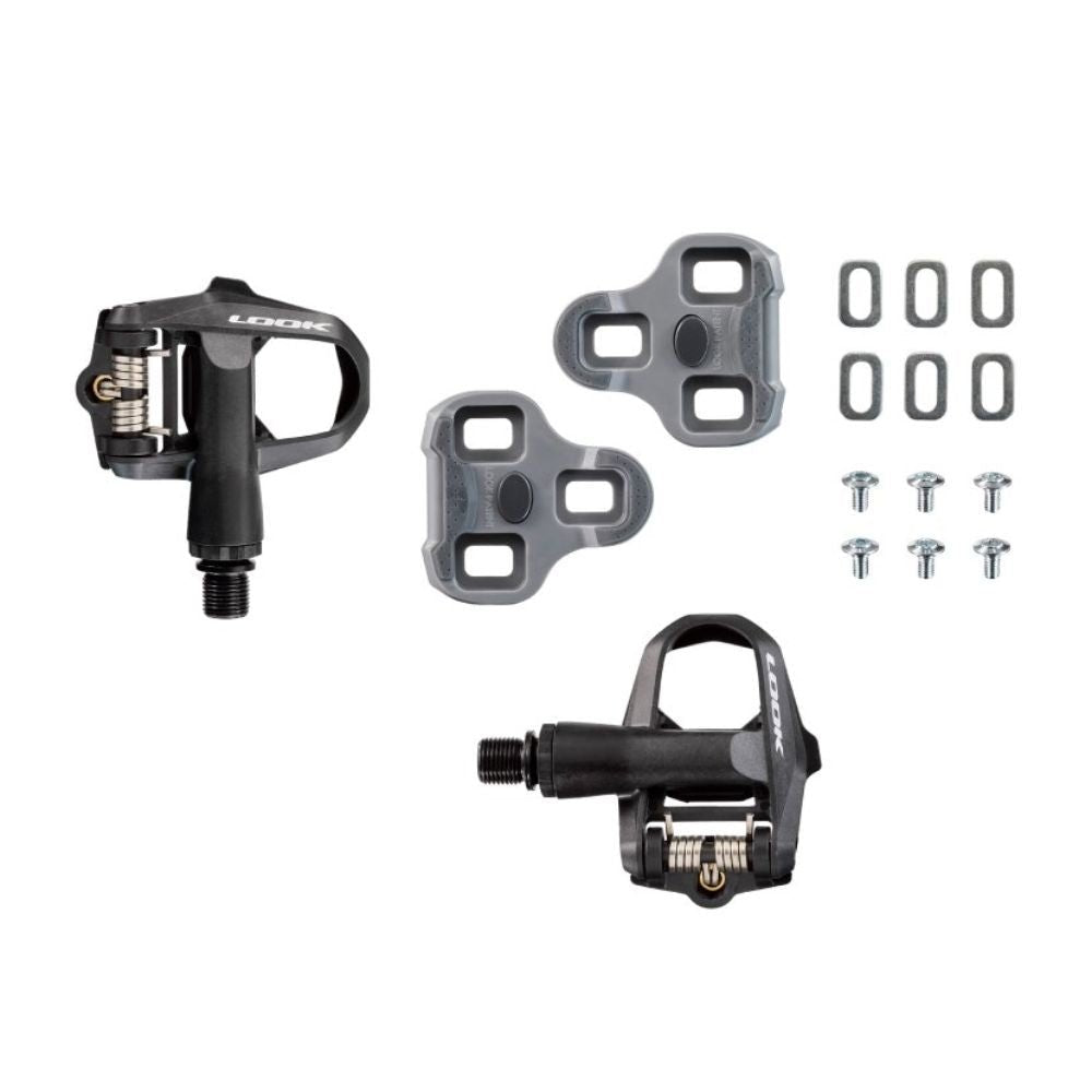 Pedales LOOK Ruta KEO 2 MAX CARBON Contacto Carbón/CrMo Negro + Placas